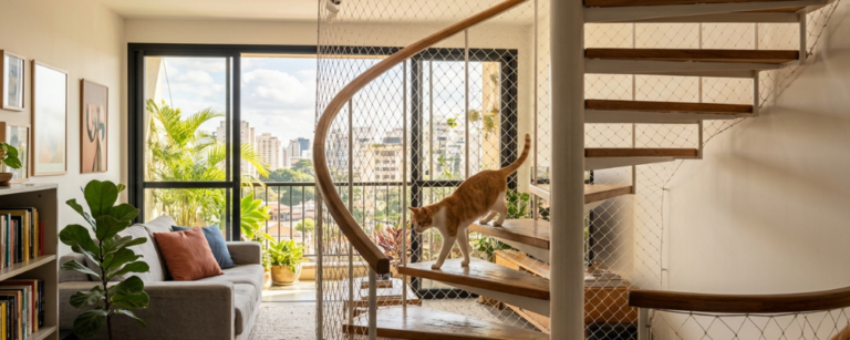 Telas de proteção para escadas